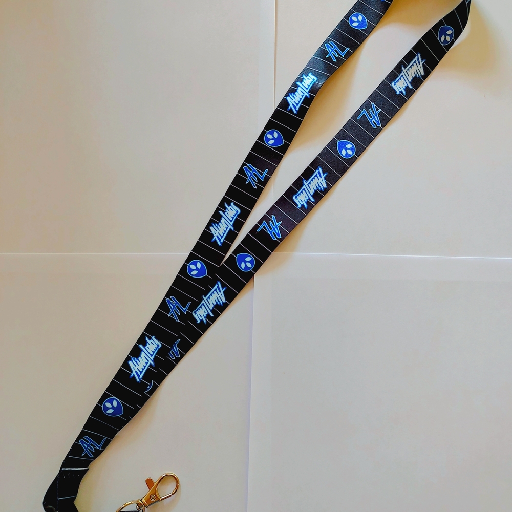 Black and Blue Lanyard with Clip | Alien Labs Logo Lanyard | Cannabis Streetwear